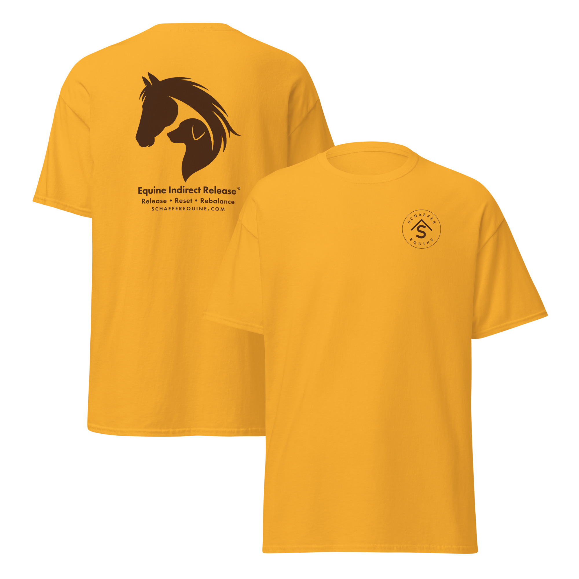 Classic Tee | Brown Logos | Schaefer Equine and Equine Indirect Release® - Image 2