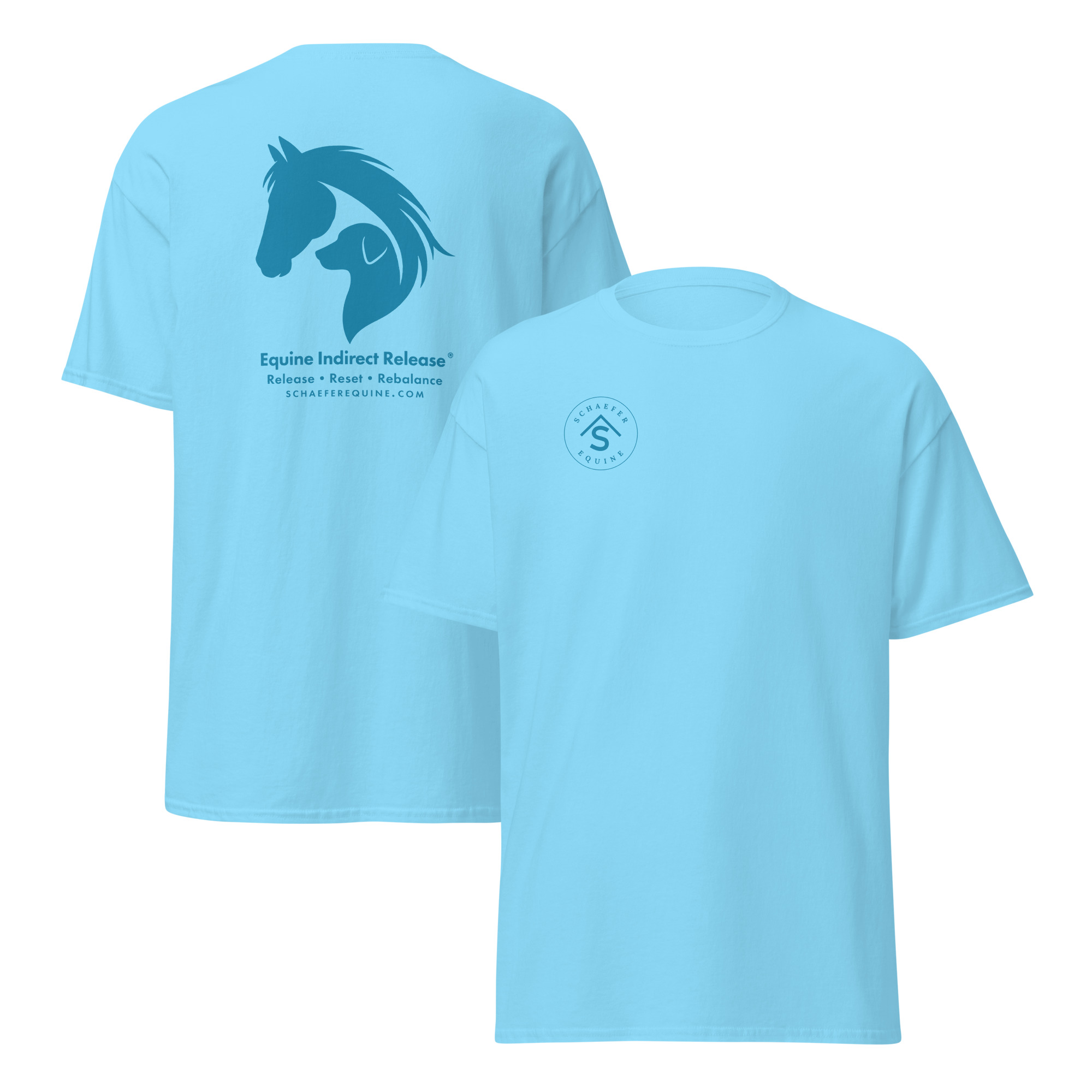 Classic Tee | Blue Logos | Schaefer Equine and Equine Indirect Release® - Image 2