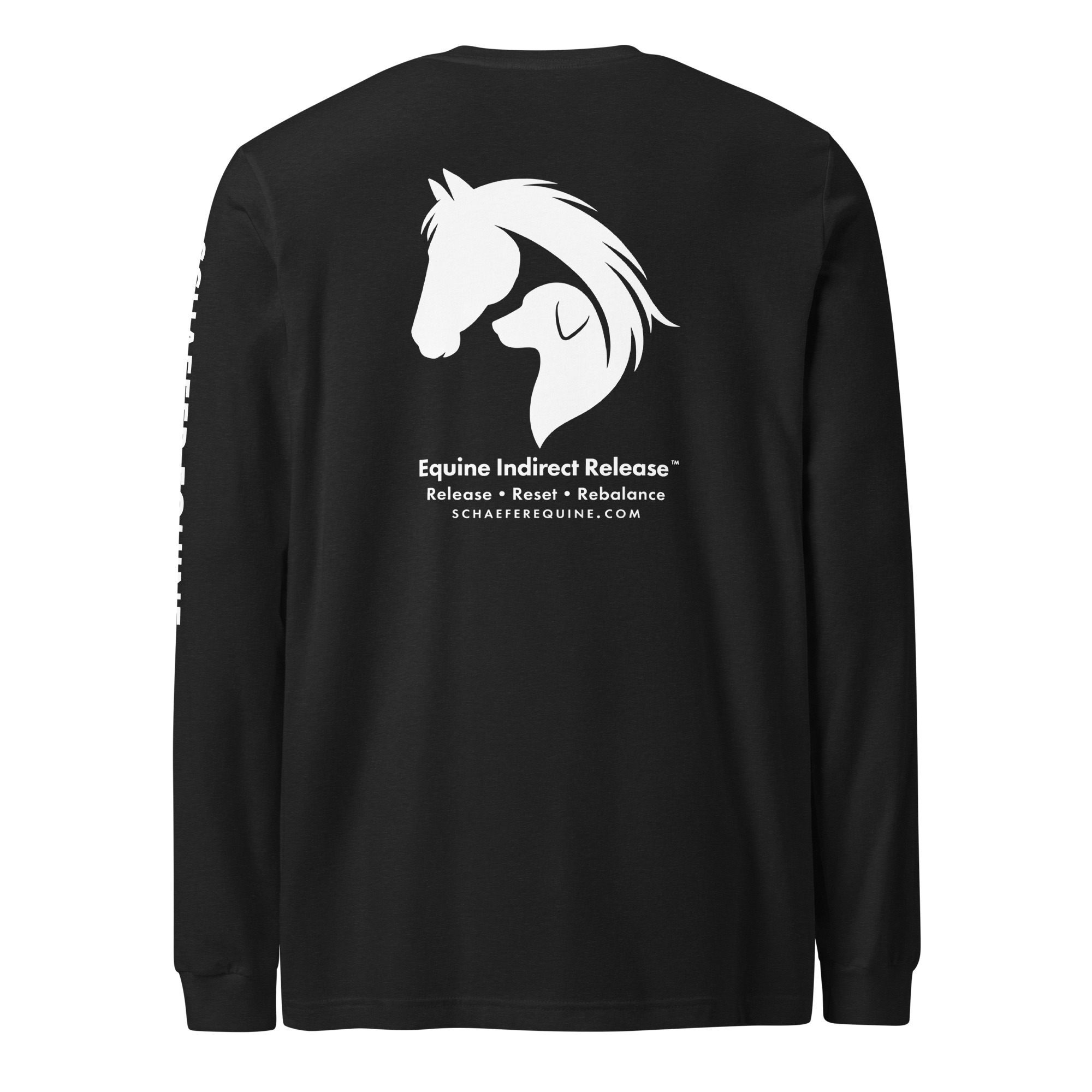 Unisex Long Sleeve Tee | Schaefer Equine and Equine Indirect Release®