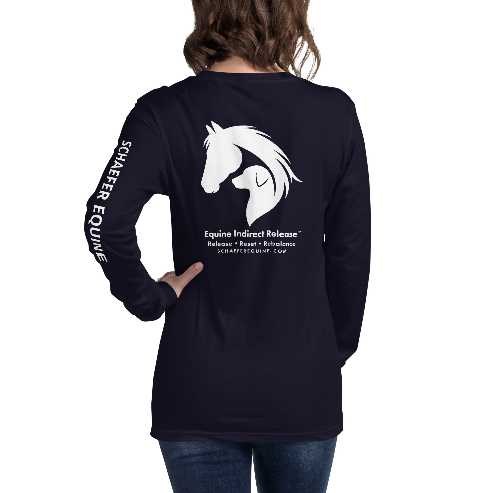 Unisex Long Sleeve Tee | Schaefer Equine and Equine Indirect Release® - Image 67
